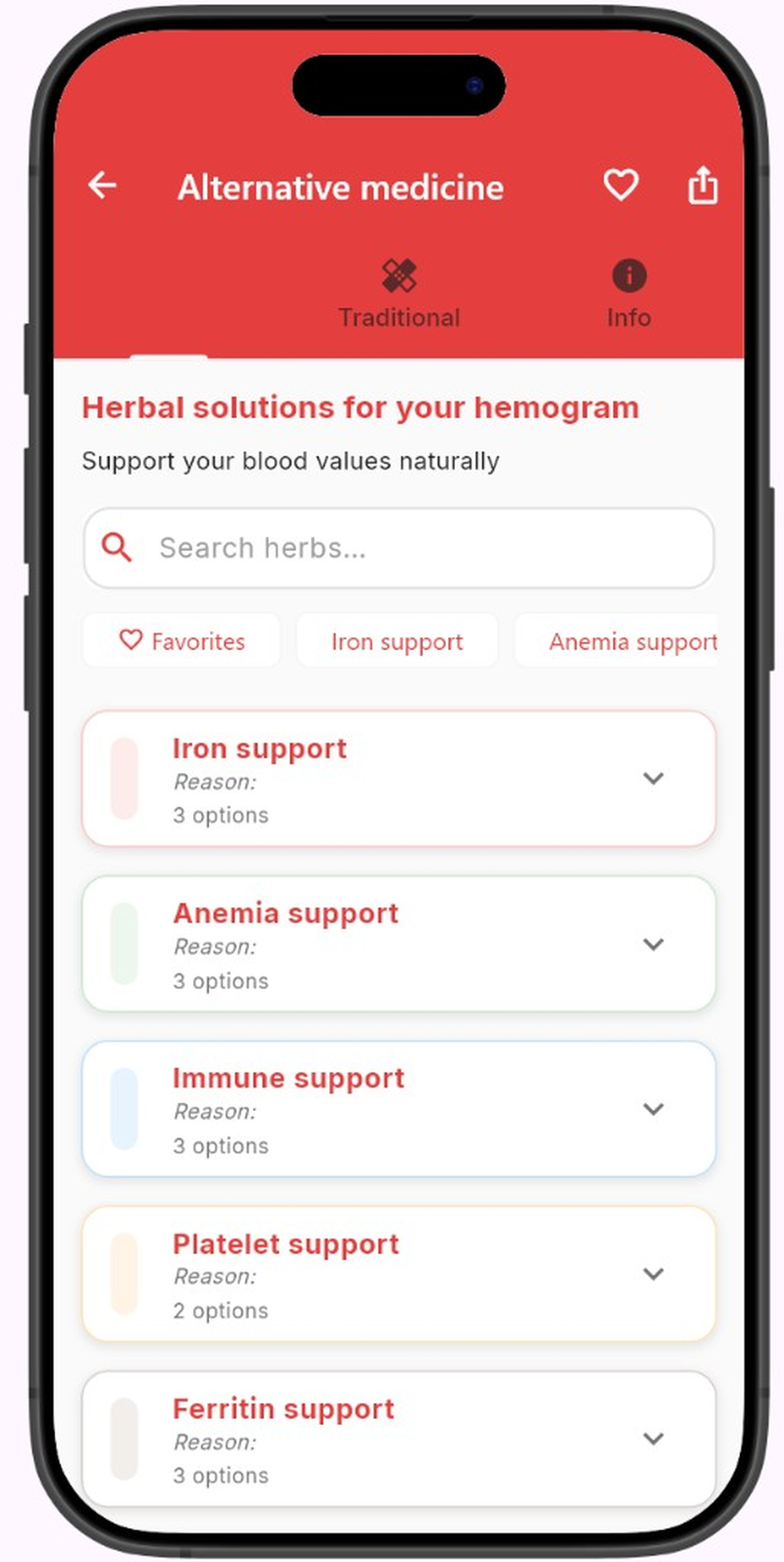 HemoAI alternative medicine screen